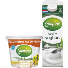 Campina kwark, yoghurt of kwark to go 